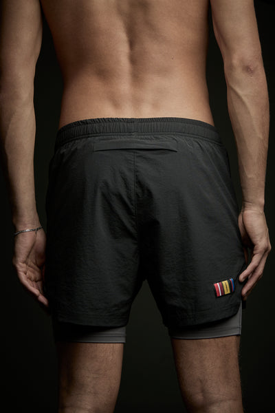 DIVISION 2 in 1 shorts - 5" BLACK