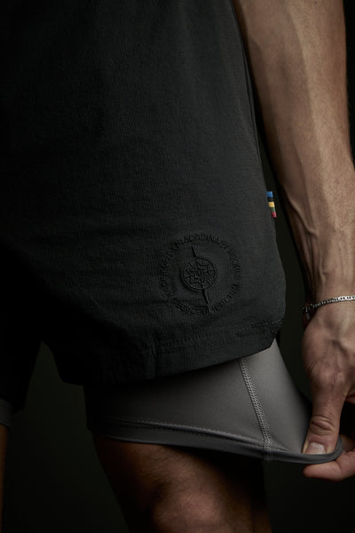 DIVISION 2 in 1 shorts - 5" BLACK