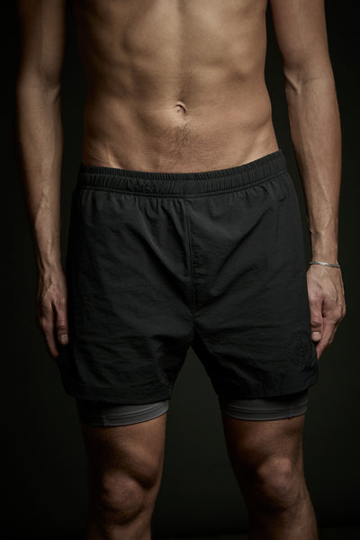 DIVISION 2 in 1 shorts - 5" BLACK