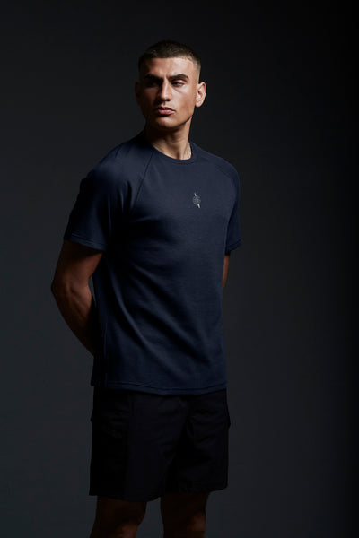 WAFFLE BATTLE TEE - NAVY