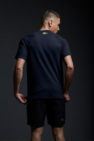 WAFFLE BATTLE TEE - NAVY