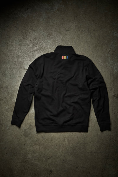 RUNWAY 72,  HALF ZIP SWEATSHIRT - BLACK