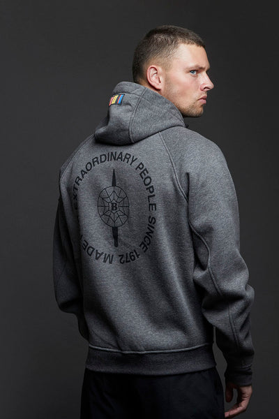 ALPHA STRIKER HOODIE - MØRK  MELANGE GREY