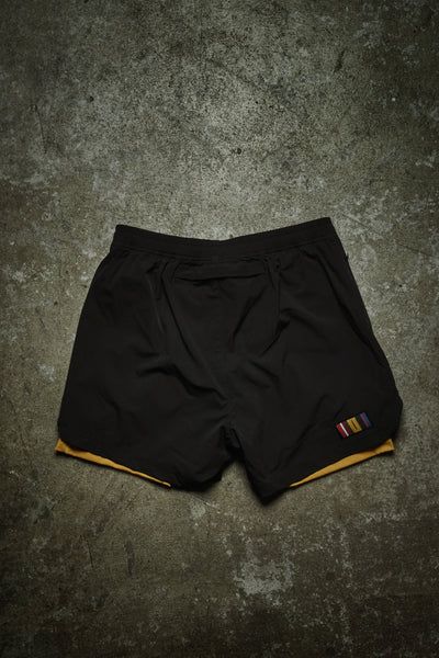 DIVISION SHORTS WITH INNER SHORTS 5" BLACK